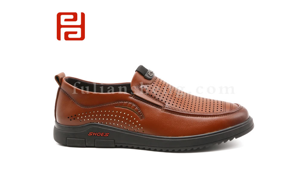 福连升商务男凉鞋 清凉大孔透气防水男鞋图片