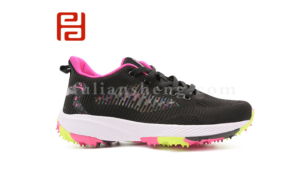 福连升夏运动透气防滑炫彩橡胶底女士休闲运动鞋图片
