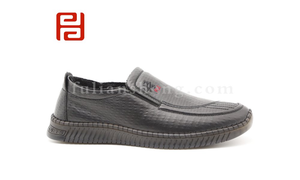 福连升2020冬季新款男一脚蹬舒适休闲手缝鞋图片