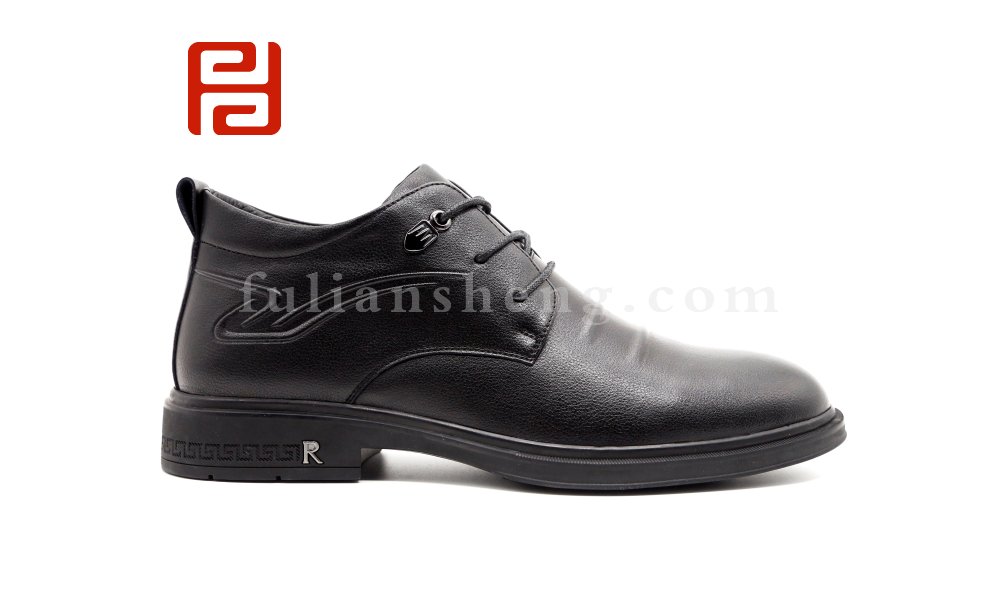 福连升休闲鞋商务男鞋 真皮正装牛皮鞋男橡胶底保暖系带休闲皮鞋图片