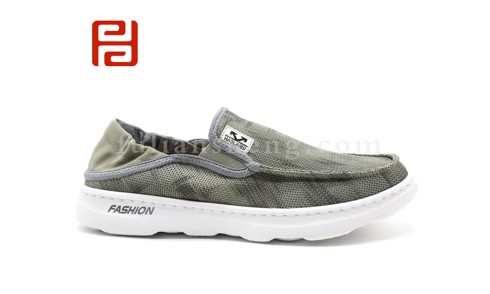 福连升夏季休闲男鞋网面懒人鞋超轻便软底鞋子