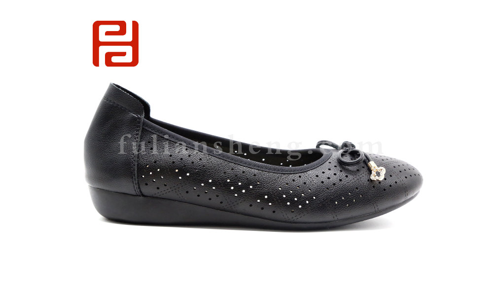 福连升夏季女鞋小芭蕾浅口鞋子低跟舒适休闲女鞋