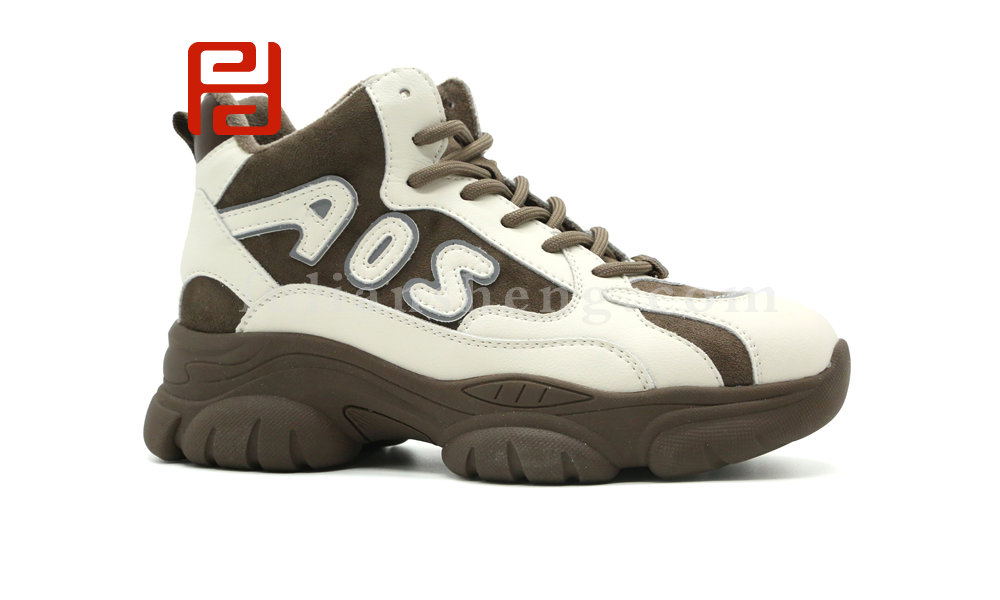 福连升冬季时尚拼色厚底防滑休闲女鞋老北京布鞋