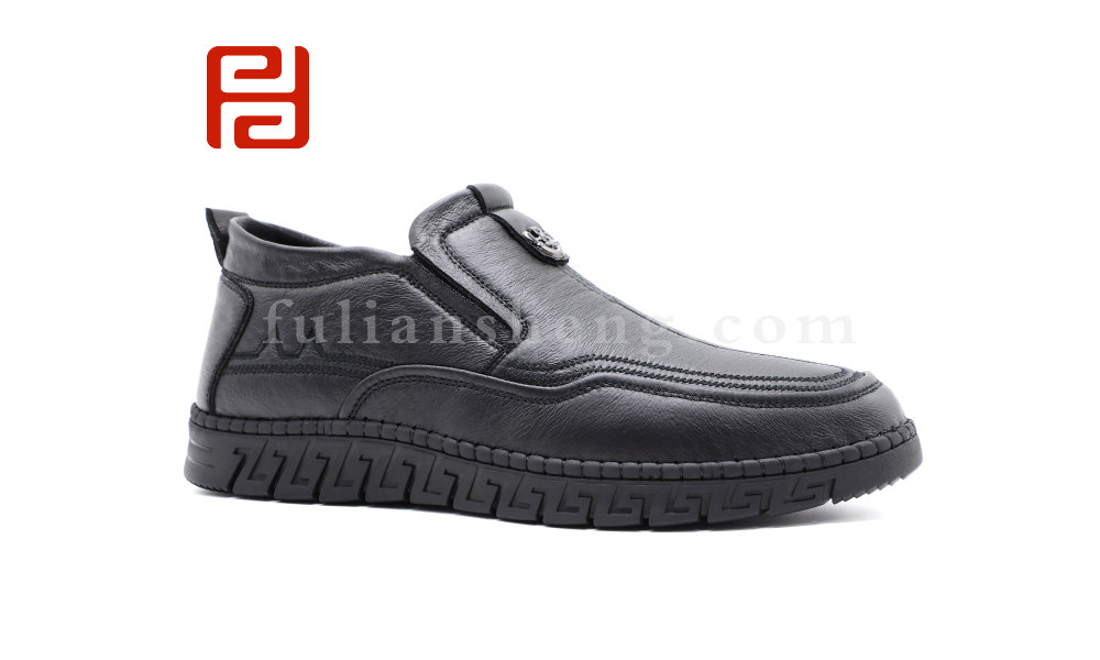 福连升冬季新款休闲生活男鞋舒适休闲手缝鞋