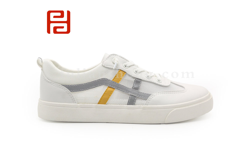 福连升夏季休闲网布透气舒适小白鞋平底阿甘鞋男鞋图片