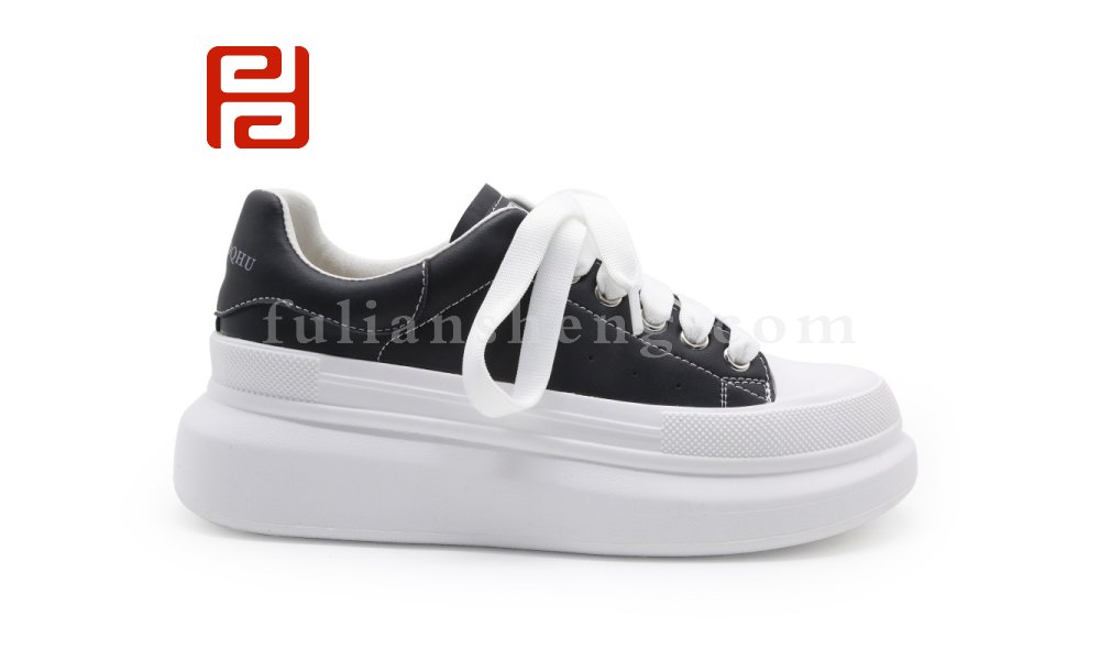 福连升休闲鞋真皮厚底小白鞋增高松糕底休闲运动板鞋图片