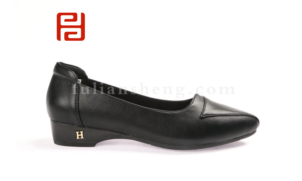 福连升休闲商务女鞋防水布鞋坡跟软底工装鞋20春(图7)