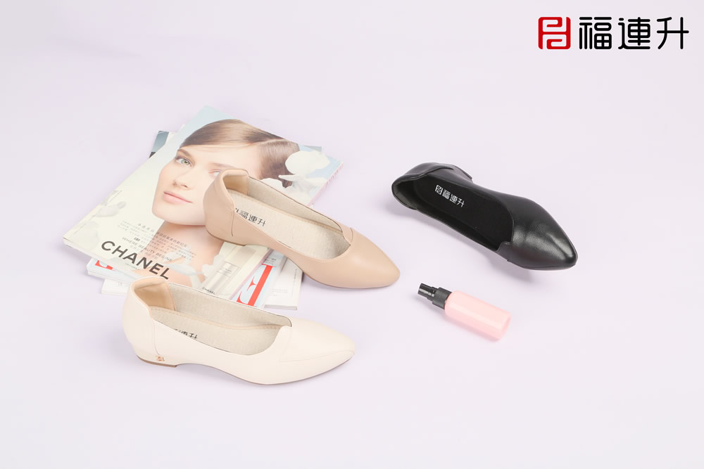 福连升休闲商务女鞋防水布鞋坡跟软底工装鞋20春(图2)