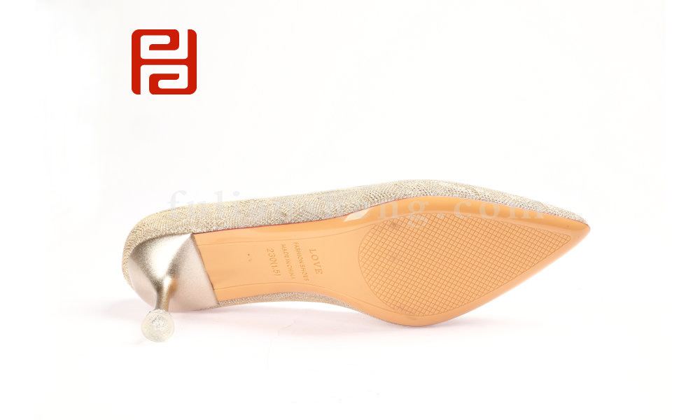 福连升尖头细跟高跟女鞋 新娘鞋伴娘鞋工作单鞋(图5)