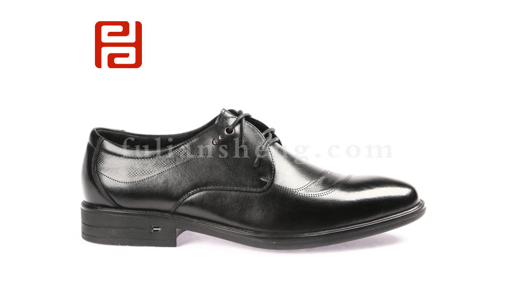 福连升商务正装男鞋 牛皮面棉麻内里舒适休闲商务单鞋(图3)