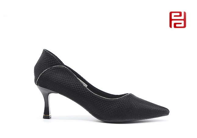 春季新款时尚浅口高跟女鞋商务细跟套脚通勤女单鞋       