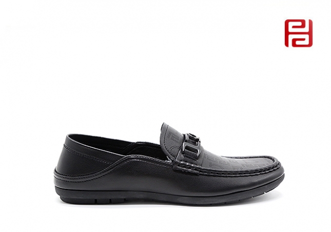 福连升夏季商务休闲男鞋透气橡胶底手缝豆豆鞋