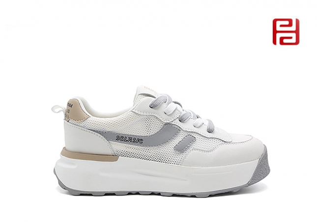 福连升夏季休闲女鞋活力撞色休闲厚底阿甘鞋