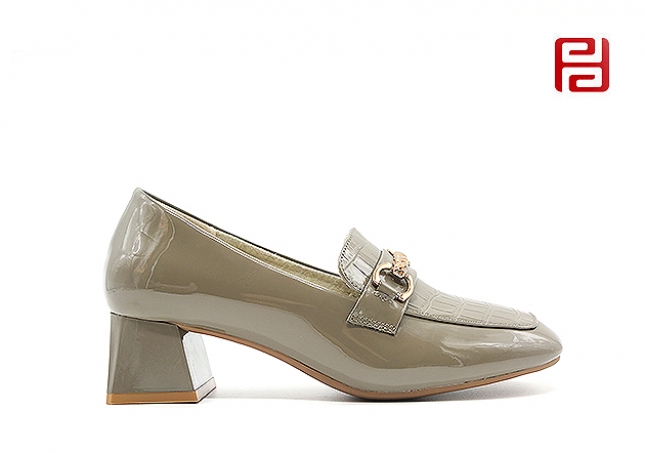 福连升秋季女鞋魅力时装鞋中跟粗跟工作鞋单鞋