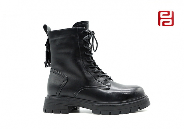 福连升冬季休闲女鞋时尚中帮马丁靴老北京布鞋