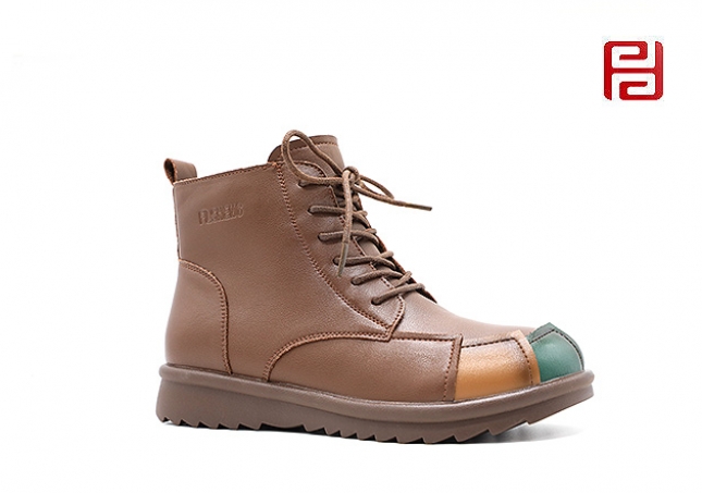 福连升冬季新款休闲生活女鞋舒适休闲鞋手缝鞋