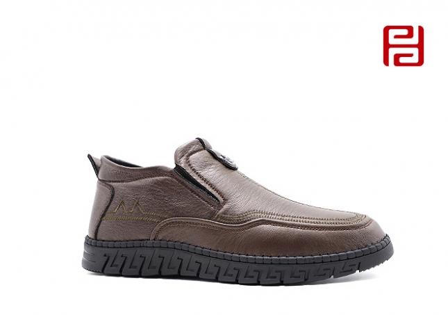 福连升冬季新款休闲生活男鞋舒适休闲手缝鞋