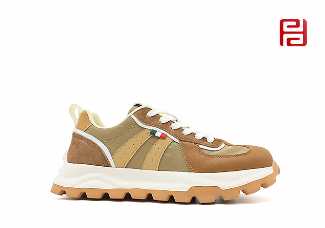 时尚休闲男鞋猪巴皮+雨伞布面料3D缓震鞋垫