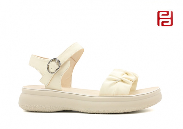 福连升2024夏季新款奶油系软软凉鞋女式休闲凉鞋