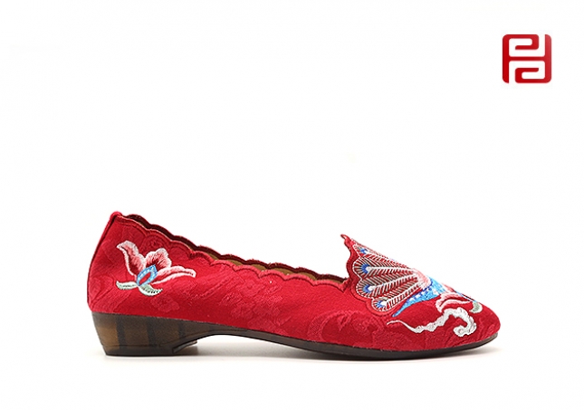 福连升老北京布鞋汉唐风韵绣花牛筋底舒适婚鞋女鞋