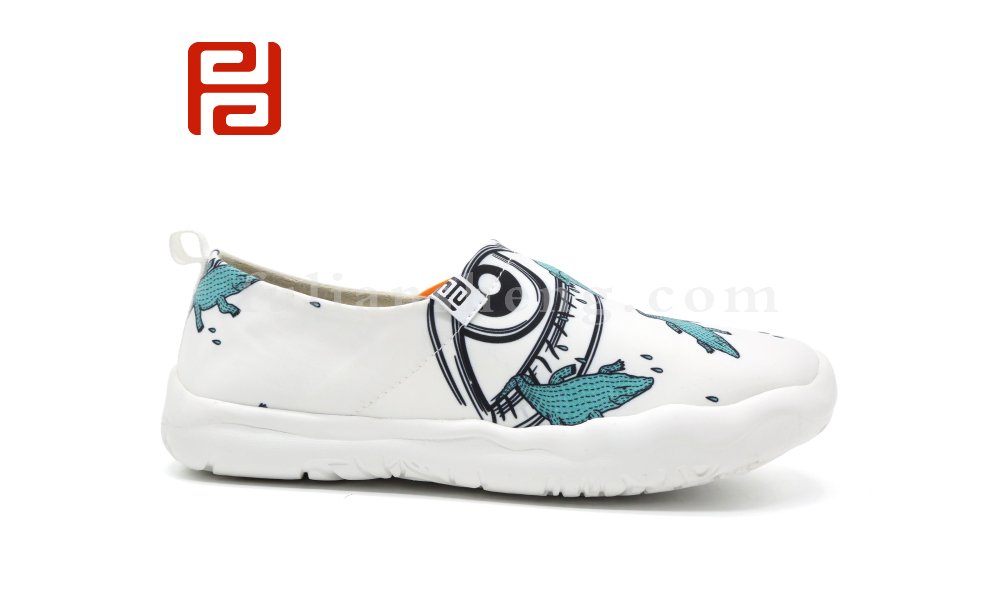 福连升休闲鞋女鞋单鞋时尚休闲小布鞋印花个性鞋子