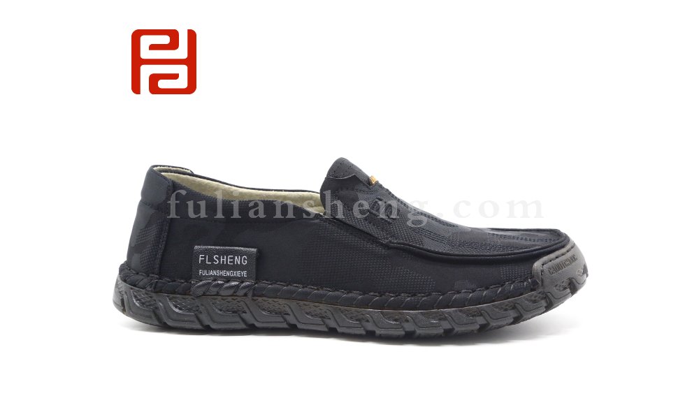 福连升休闲鞋男鞋春季一脚蹬爸爸鞋中老年低帮布鞋